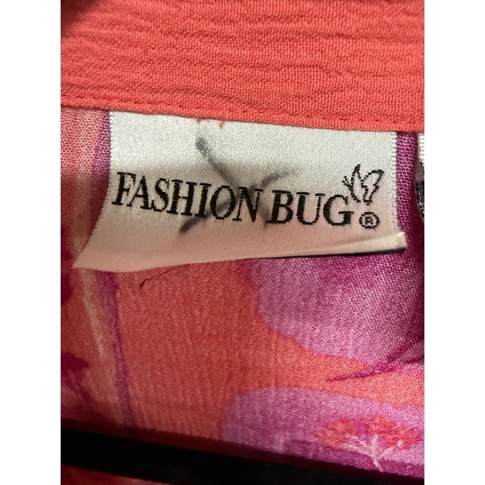 Fashion Bug Hawaiian Floral Collared Button Up Size 18/20 Plus Size 2000's - Picture 6 of 6